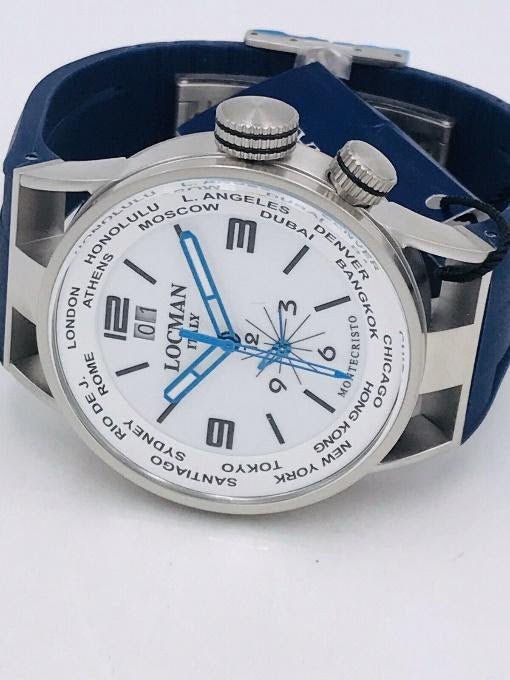 Locman Montecristo GMT World Blue Strap - Maple City Timepieces