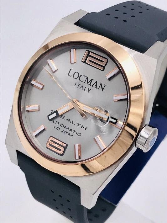 Locman Stealth Automatic Gold Bezel 205SACG/525 - Maple City Timepieces