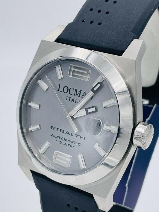 Locman Stealth Automatic Silver Bezel Blue Strap 205SKG/450 - Maple City Timepieces