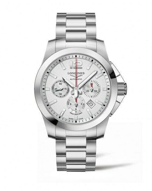 Longines Conquest Silver Dial Automatic 44MM Chronograph - Maple City Timepieces