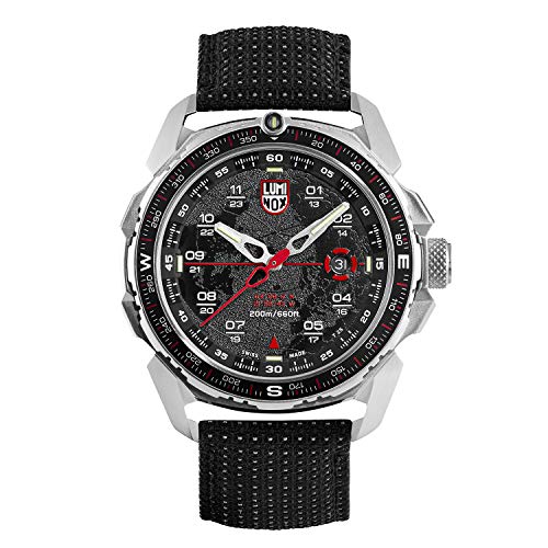 Luminox ICE SAR Arctic Mens Wrist Watch 46mm Stainless Steel Case Black Silver (XL.1201): 200 M Water Resistant + Sapphire Crystal + Bi-Directional Rotating Bezel - Maple City Timepieces