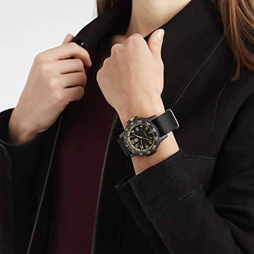 Luminox Men's Leatherback XS.0333 Matte Black Nylon Swiss Quartz Fashion Watch - Maple City Timepieces