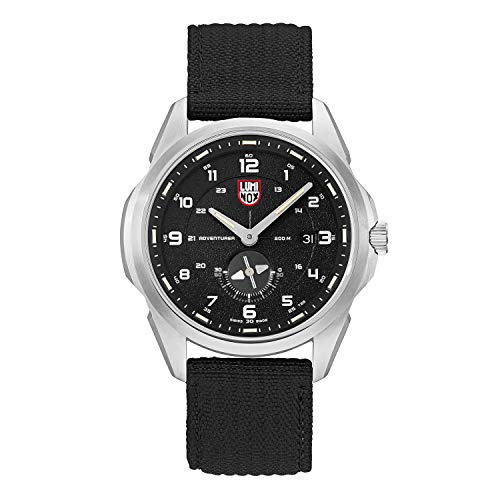 Luminox Mens Watch Atacama Adventurer (XL.1761/1760 Land Series): 42mm Silver Stainless Steel case Black Textile Strap 200 m Water Resistant - Maple City Timepieces