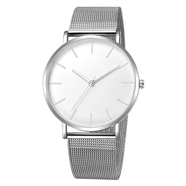 Luxury Watch Men Mesh Ultra-thin Stainless Steel Quartz Wrist Watch Male Clock reloj hombre relogio masculino Free Shipping - Maple City Timepieces