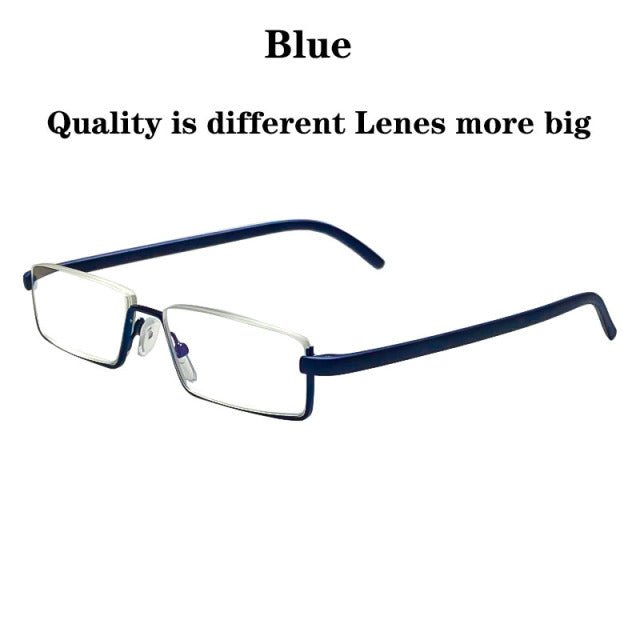 May Flower Metal Anti-Blue Light Reading Glasses Men Half Frame Prescription Eyeglasses Male TR90 Eyewear With Case óculos +1.75 - Maple City Timepieces