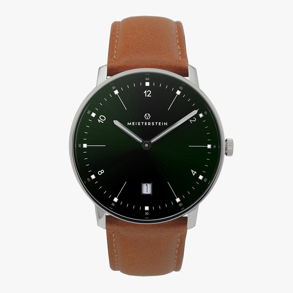 Meisterstein-MINOA green sunburst - Maple City Timepieces