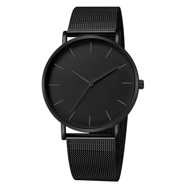Men Watch Quartz Casual Watches Simple Metal Hour Reloj Quartz Watch Montre Mesh Stainless Steel erkek kol saati masculino clock - Maple City Timepieces