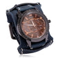 Mens Quartz Watches Jessingshow Luxury Wristwatch 2022 Cowhide Watchband Punk Style Watch for Men Wide Genuine Leather Bracelets - Maple City Timepieces