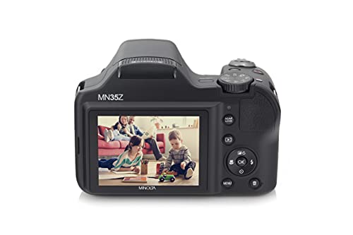 Minolta 20 Mega Pixels High Wi-Fi Digital Camera with 35x Optical Zoom, 1080p HD Video & 3" LCD, Black (MN35Z-BK) - Maple City Timepieces