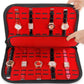 Multifunction Portable Watch Strap Organizer Leather Velvet Watches Storage Bag Organizer Holder Watch Travel Case Pouch Red - Maple City Timepieces