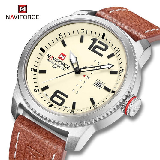 NAVIFORCE Male Watches Casual Sport Day and Date Display Quartz Wristwatch Big Dial Clock with Luminous Hands Relogio Masculino - Maple City Timepieces