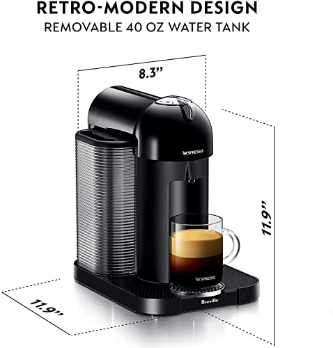 Nespresso Vertuo Coffee and Espresso Machine by Breville with Aeroccino, Black, 2 cup sizes - Maple City Timepieces