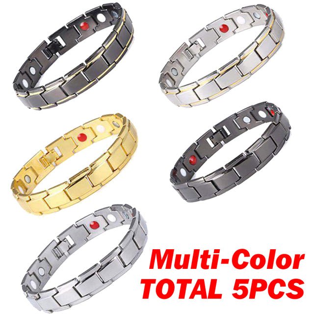 New 2021 Men&#39;s Magnetic Bracelet with Hook Buckle Clasp Therapy Bangles Man Health Care Weight Loose Jewelry Lady Bracelets - Maple City Timepieces