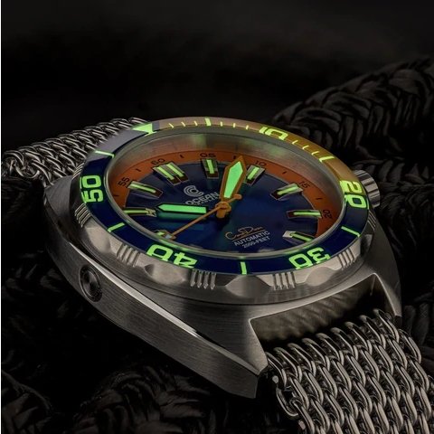 Ocean Crawler Core Diver - Blue/Orange V3 - Maple City Timepieces