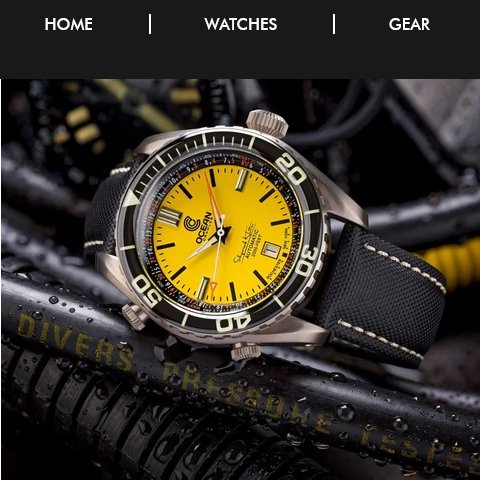 Ocean Crawler Ocean Navigator 45 - Yellow Pre-Order - Maple City Timepieces