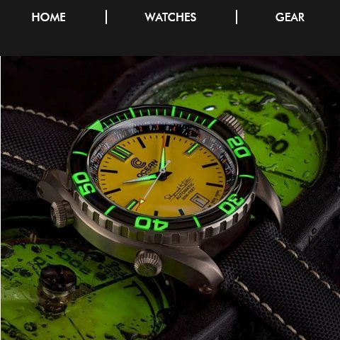 Ocean Crawler Ocean Navigator 45 - Yellow Pre-Order - Maple City Timepieces