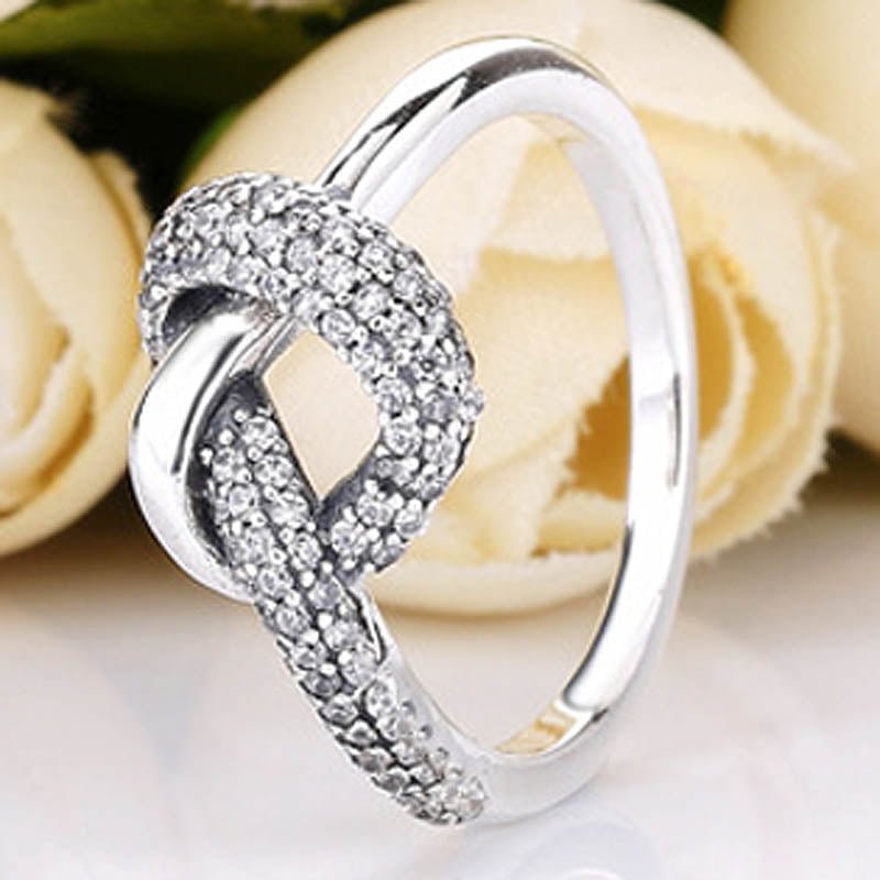 Original Knotted Heart Symbol Of Love Crystal Ring For Women 925 Sterling Silver Ring Wedding Party Gift Europe Jewelry - Maple City Timepieces