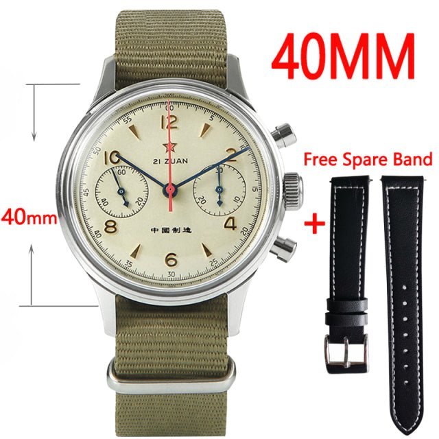 Pilot Seagull Movement 1963 Chronograph 38mm Mens Watch Sapphire Mechanical 40mm Wrist Watches For Men Waterproof montre homme - Maple City Timepieces