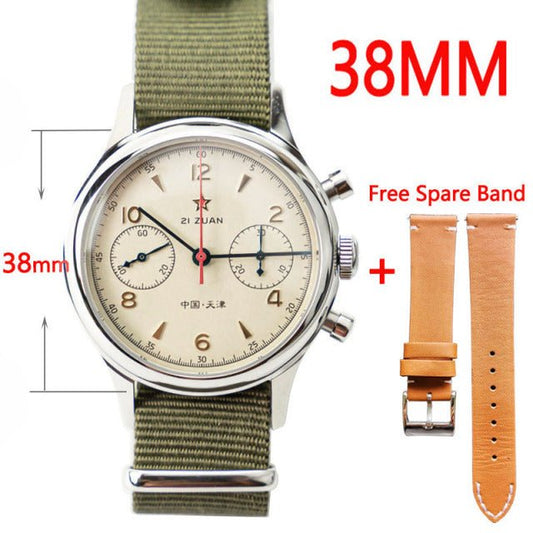 Pilot Seagull Movement 1963 Chronograph 38mm Mens Watch Sapphire Mechanical 40mm Wrist Watches For Men Waterproof montre homme - Maple City Timepieces