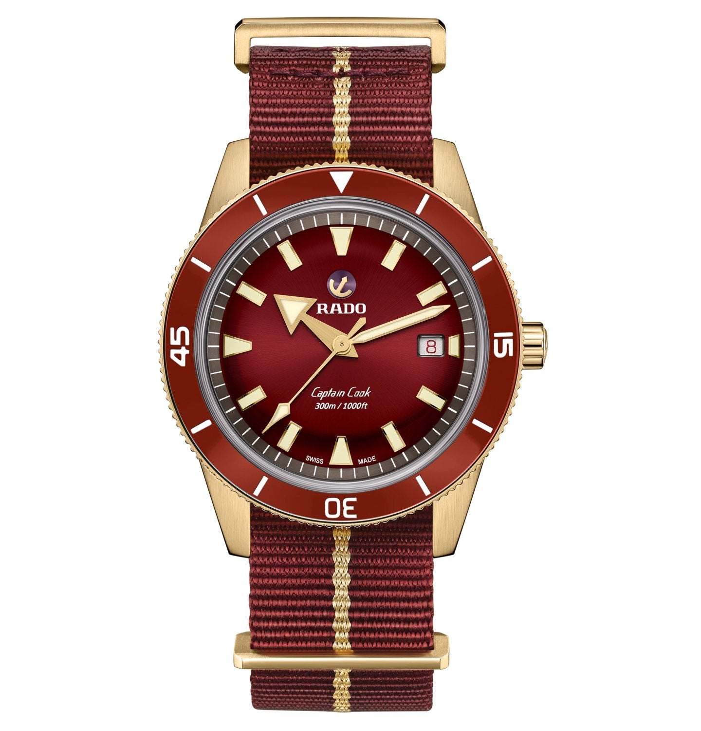 RADO Captain Cook Bronze Red Dial 42MM Automatic R32504407 - Maple City Timepieces