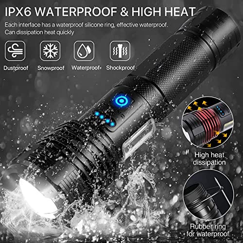 Rechargeable Flashlight 100000 lumens Super Bright LED Flashlight