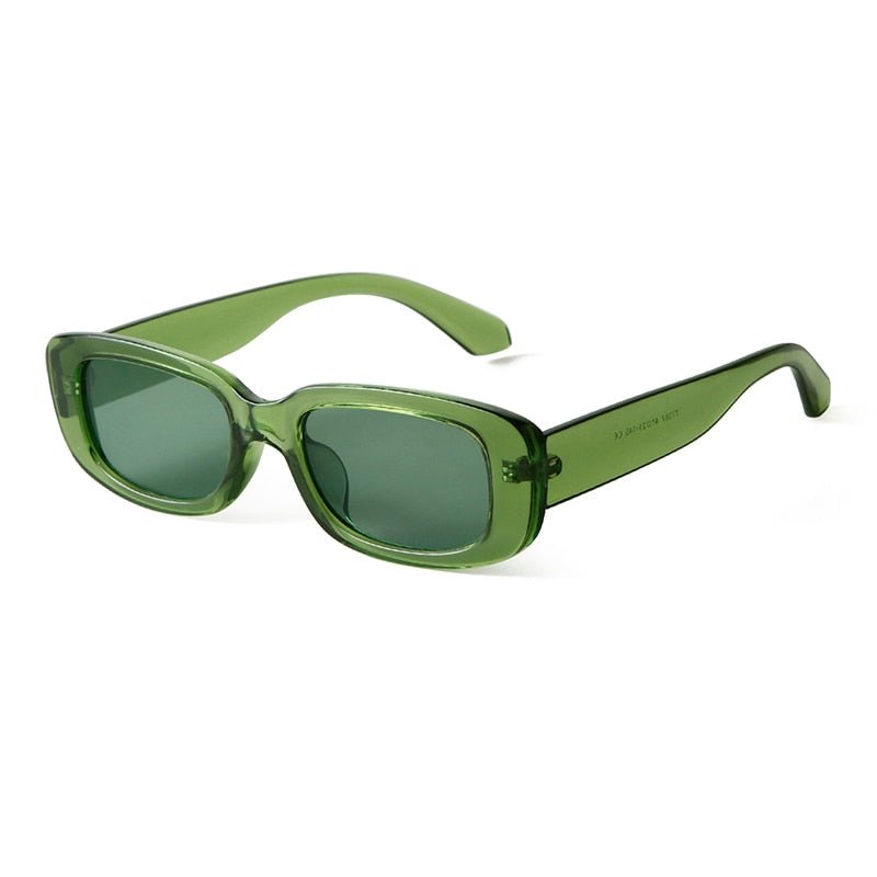 Retro Narrow Rectangle Vintage Sunglasses Women 2021 Brand Design Tortoise shell Frame Green Lens 90S Sun Glasses Shades S191 - Maple City Timepieces