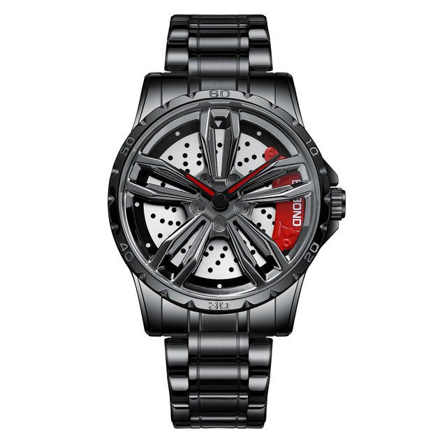 Rim Hub Watches 2022 Men Sports Car Men Watches Quartz Waterproof Sport Stainless Steel Wheel Wristwatch Car Quartz Men Watches - Maple City Timepieces