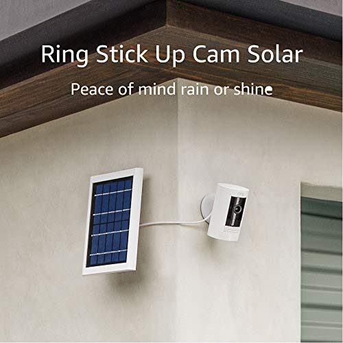 Ring Stick Up Cam Solar HD security camera with two-way talk, Works with Alexa - White - Maple City Timepieces