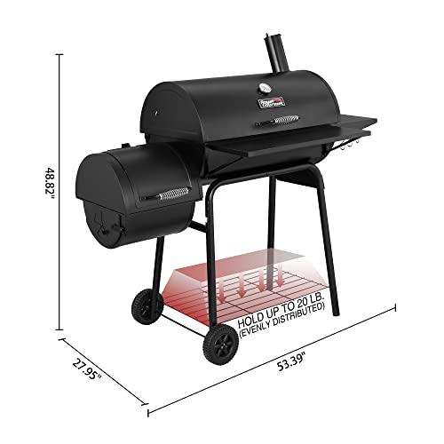 Royal Gourmet CC1830SC Charcoal Grill Offset Smoker with Cover, 811 Square Inches, Black, Outdoor Camping - Maple City Timepieces