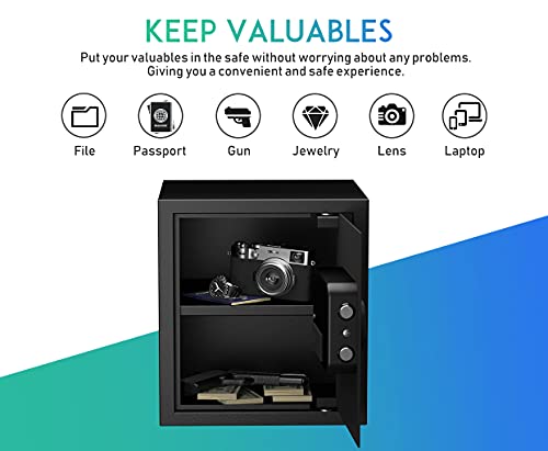 RPNB Deluxe Safe and Lock Box, Money Box, Digital Keypad Safe Box, Steel Alloy Drop Safe, Keypad Lock,Perfect for Home Office Hotel Business Jewelry Gun Cash Use Storage, 1.8 Cubic Feet - Maple City Timepieces