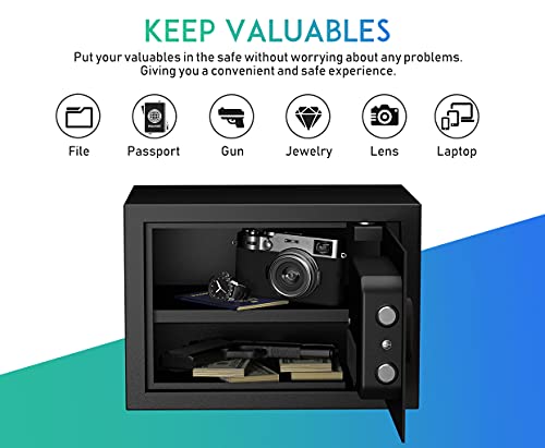 RPNB Deluxe Safe and Lock Box, Money Box, Digital Keypad Safe Box, Steel Alloy Drop Safe, Keypad Lock,Perfect for Home Office Hotel Business Jewelry Gun Cash Use Storage, 1.8 Cubic Feet - Maple City Timepieces