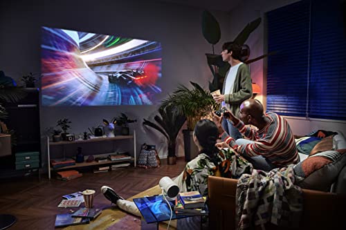 SAMSUNG 30”- 100” The Freestyle Smart Portable Projector with Alexa Built-in, FHD, HDR, Indoor/Outdoor Home Use, Big Screen Experience, 360 Sound, SP-LSP3BLAXZA, 2022 Model - Maple City Timepieces