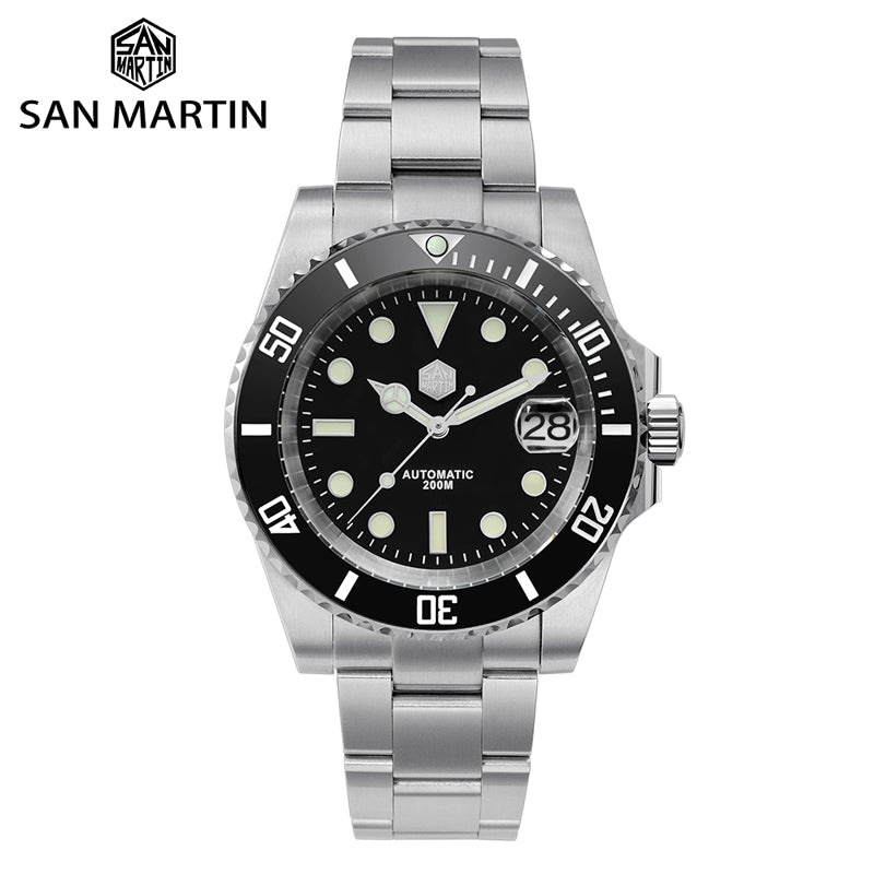 San Martin 40.5mm Water Ghost V3 Sub Diver Luxury Men Watch NH35 Automatic Mechanical Business Wristwatches Sapphire 20Bar Lumed - Maple City Timepieces
