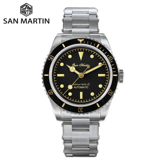 San Martin Men Watches 38mm Diver 6200 Retro Water Ghost Luxury Sapphire NH35 Automatic Mechanical Vintage Watch 20Bar Luminous - Maple City Timepieces