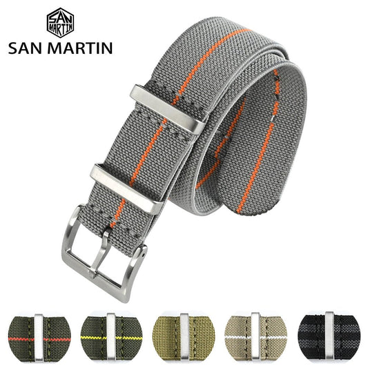 San Martin Watch Strap 20mm 22mm Pilot Military Watch Band Universal Type Sports Troops Parachute Bag Watchband Nylon Strap - Maple City Timepieces