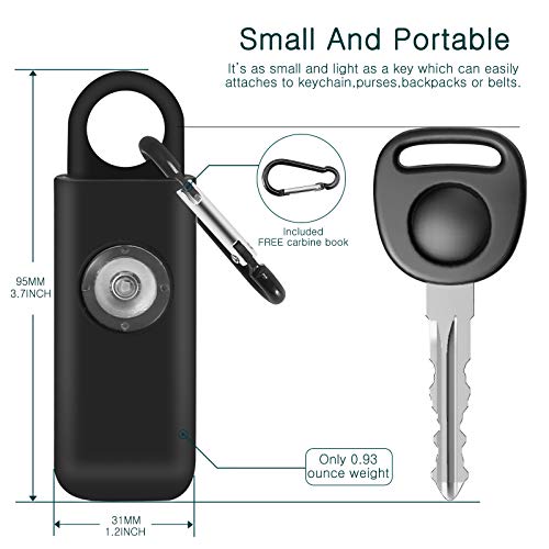 Self Defense Siren Keychain Original–Personal Alarm & Keychains for Women Safety–Alarm with Strobe Light and Key Chain, Helps Elders & Womens & Kids Emergency Call (Charcoal) - Maple City Timepieces