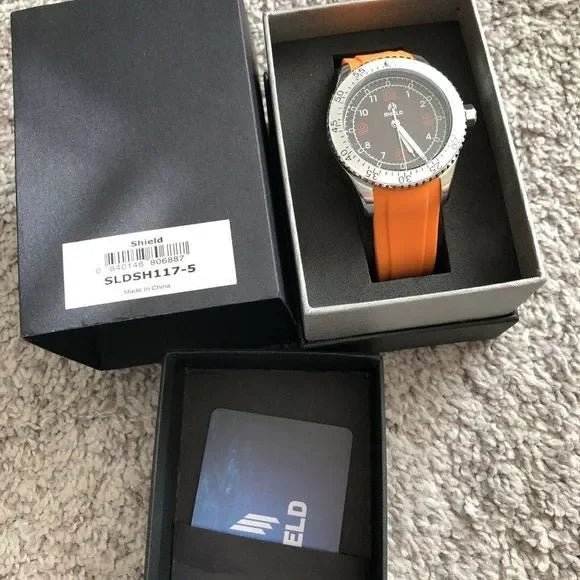 Shield Pacific Quartz Orange Silicone Band Men's Watch - Pre Owned - Maple City Timepieces