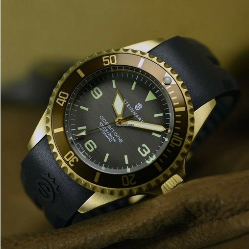Steinhart Ocean One Bronze Dark Brown Automatic Swiss Diver Watch - pre owned - Maple City Timepieces