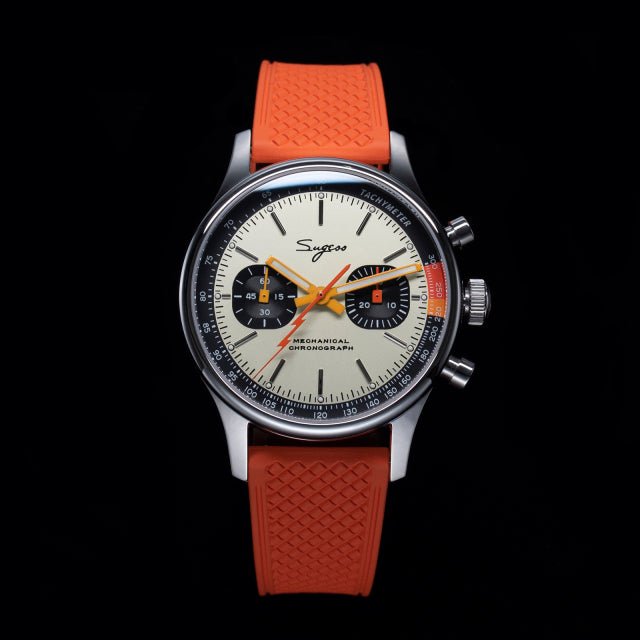Sugess 1963 Pilot Chronograp Wristwatches Classic Chronograph Watch ST19 Seagull Swaneck Movement Sappire Crystal Ttime Racing - Maple City Timepieces
