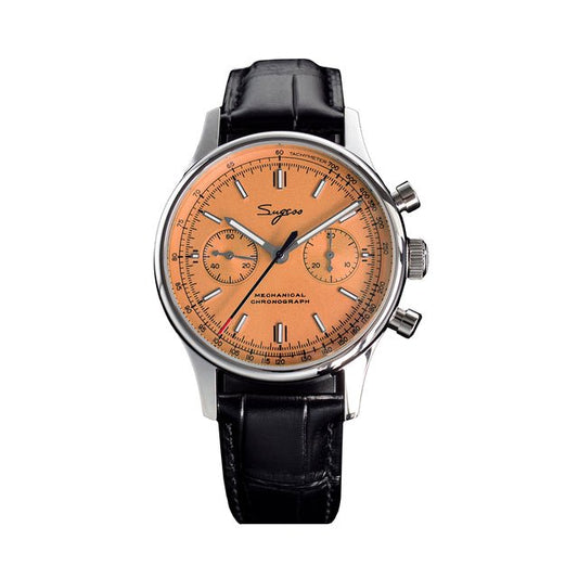 Sugess 1963 Salmon Pilot Watch Men Chronograph Sapphire ST1901 SEAGULL Movement 40mm Mechanical Wristwatches reloj para hombre - Maple City Timepieces