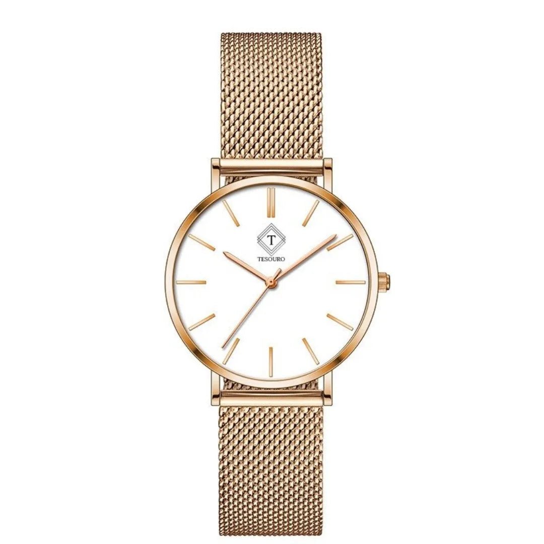 Tesouro Elegance – Rose – Stainless Steel - Maple City Timepieces