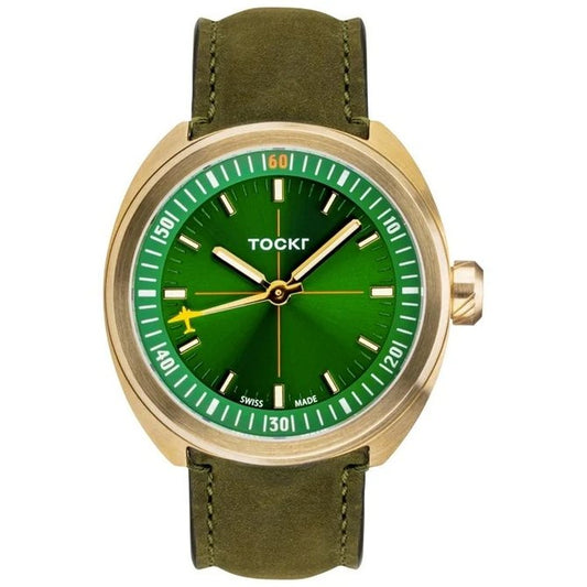 Tockr - SkyTrain - Green - Bronze Case - 42mm - Automatic - Maple City Timepieces
