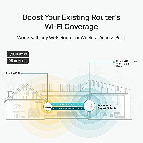 TP-Link AC1200 WiFi Extender RE315 - Covers up to 1,500 Sq.ft and 25 Devices, Up to 1200Mbps, Dual Band WiFi Booster Repeater, Access Point Mode, OneMesh Compatible - Maple City Timepieces