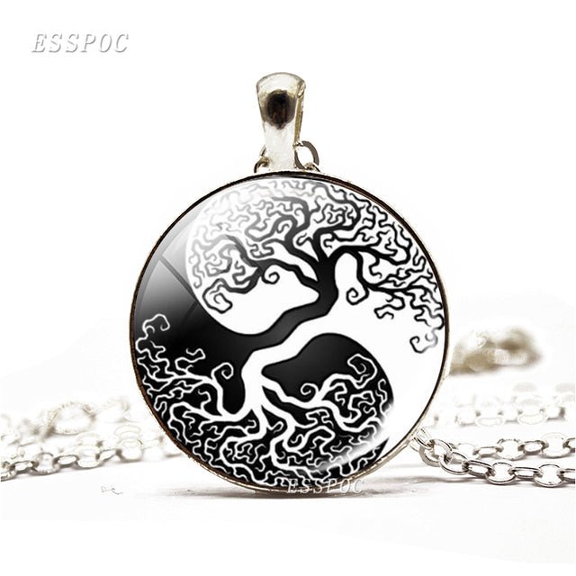 Tree of Life Simple Style Necklace Glass Dome Cabochon Jewelry Women DIY Paintings Life Tree Art Handmade Pendant Women Gifts - Maple City Timepieces