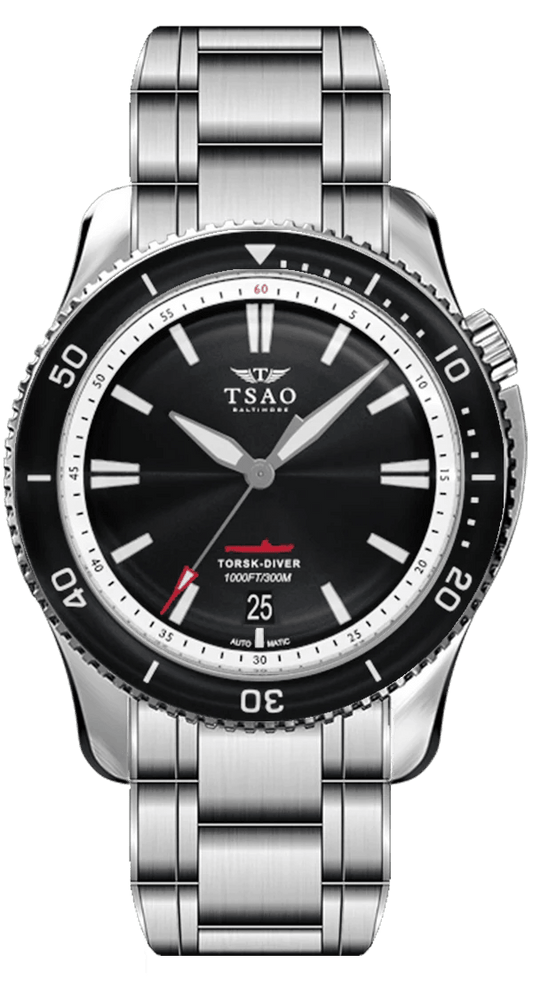 Tsao - STEEL TORSK-DIVER - SUNRAY BLACK - Pre owned - Maple City Timepieces