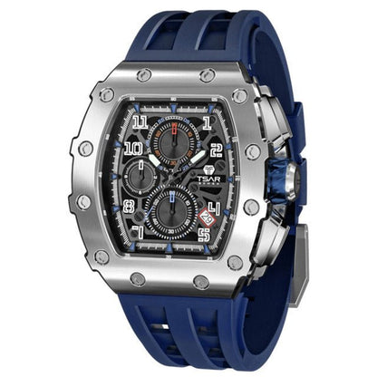 TSAR BOMBA Watch for Men Luxury Top Brand Quartz Tonneau Design 50M Waterproof Sapphire Glass Chronograph Fashion Mens Watch - Maple City Timepieces