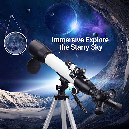 [Upgraded] Telescope, Astronomy Telescope for Adults, 60mm Aperture 500mm AZ Mount Astronomical Refracting Telescope for Kids Beginners with Adjustable Tripod, Phone Adapter, Nylon Bag… - Maple City Timepieces