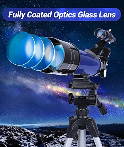 [Upgraded] Telescope, Astronomy Telescope for Adults, 60mm Aperture 500mm AZ Mount Astronomical Refracting Telescope for Kids Beginners with Adjustable Tripod, Phone Adapter, Nylon Bag… - Maple City Timepieces