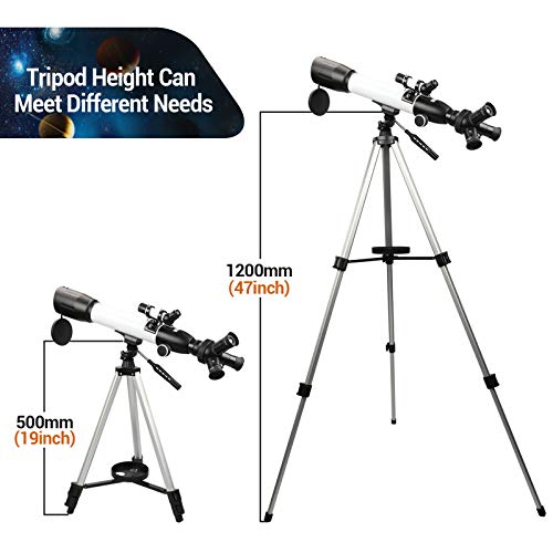 [Upgraded] Telescope, Astronomy Telescope for Adults, 60mm Aperture 500mm AZ Mount Astronomical Refracting Telescope for Kids Beginners with Adjustable Tripod, Phone Adapter, Nylon Bag… - Maple City Timepieces