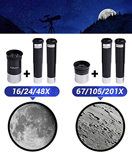 [Upgraded] Telescope, Astronomy Telescope for Adults, 60mm Aperture 500mm AZ Mount Astronomical Refracting Telescope for Kids Beginners with Adjustable Tripod, Phone Adapter, Nylon Bag… - Maple City Timepieces